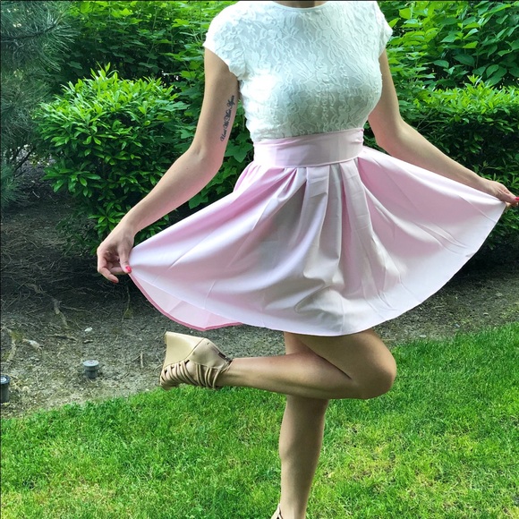 Cute Lace Summer Mini Dress - PINK - Picture 2 of 8